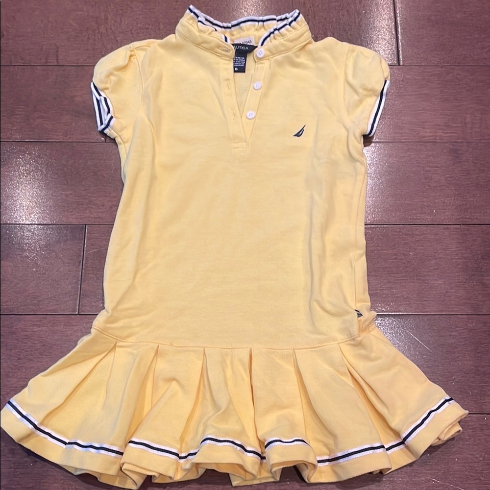 Nautica Yellow Polo Dress with Ruffle Skirt